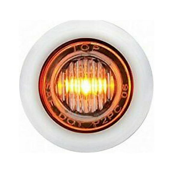 United Pacific 3 LED Mini Clearance/Marker Light w/ Bezel - Amber LED/Clear Lens