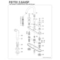thumbnail image 6 of Kingston FB7798AXSP Victorian Two-Handle 4-Hole 8" Centerset Kitchen Faucet with Side Sprayer in Brushed Nickel, 6 of 7