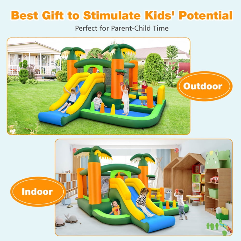 Aimee Lii Big Inflatable Bounce House with Slide and Ball Pits for Indoor and Outdoor with 735W Blower, Bounce House for Kids 3-6 Aimee Lii Big Inflatable Bounce House with Slide and Ball Pits for Indoor and Outdoor with 735W Blower, Bounce House for Kids 3-6
