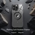 thumbnail image 2 of Plating Soft Rubber Frame Magnetic Phone Case For iPhone 12 13 11 15 14 Pro Max Plus Lens Protection Magsafe Wireless Charging, 2 of 5