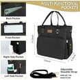 thumbnail image 2 of Large Women Lunch Bags for Work Insulated/Insulated Adult Lunch Box for Women/Durable Nylon Thermal Lunch Bag for Women/Leakproof Cooler Lunch Tote Bag with Storage Pocket (Black), 2 of 6