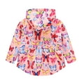 thumbnail image 3 of Yindaity Toddler Kids Baby Girls Fashion Cute Cartoon Butterfly Pattern Windproof Rain Jacket Detachable Hooded Coat Pink,3-4 Years, 3 of 3