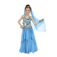 thumbnail image 2 of Glisme Casual Girls Clothing Set Exotic Dance For Girls Belly Dancing Performance Outfit With Long Skirt Size 9-12 Years Sky Blue Outfits Set For Girl, 2 of 5