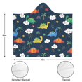 thumbnail image 3 of Wearable Blanket,DarkBlue Dinosaurs Clouds Rainbows Pattern Hooded Wearable Flannel Blanket for Adults & Teens,Winter Poncho Shawl Wrap Cape Cozy Anti-Pill,50"x60", 3 of 5