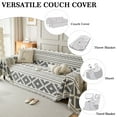 thumbnail image 5 of Eurhowing Boho Sofa Cover for 4 Cushion Couch, Stretchable Chenille Couch Slipcover, Washable Pet Friendly Sofa Throws Furniture Protector for Home Decor, 71" X150", Gray, 5 of 10