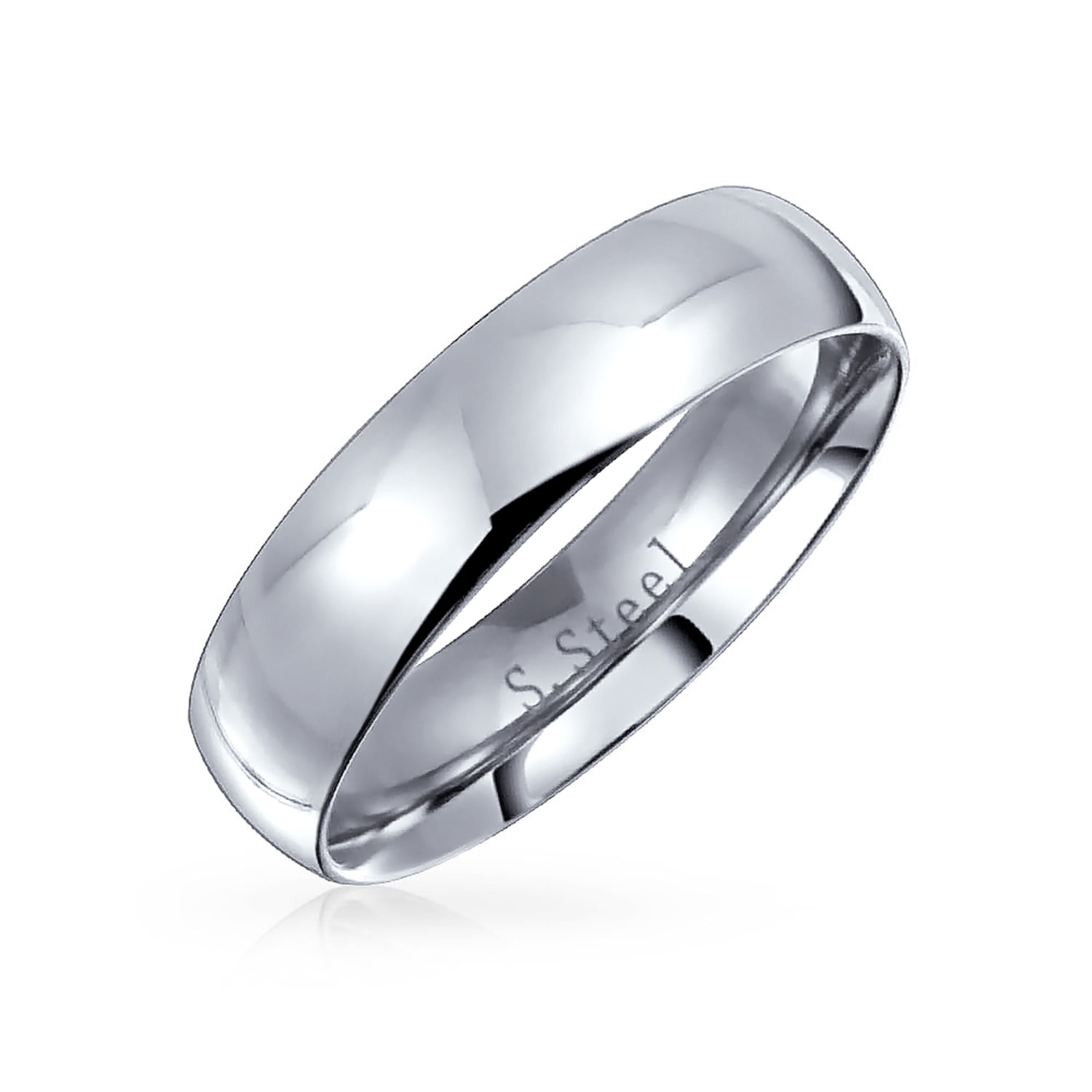 Wedding Ring Polished 5mm Simple Titanium Band 