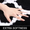 thumbnail image 3 of Alfombra de baño Juego de 2 piezas Alfombrilla de ducha de baño de microfibra y alfombra de inodoro en forma de U, negro, 17x47 + 20x24, F84269, 3 of 5