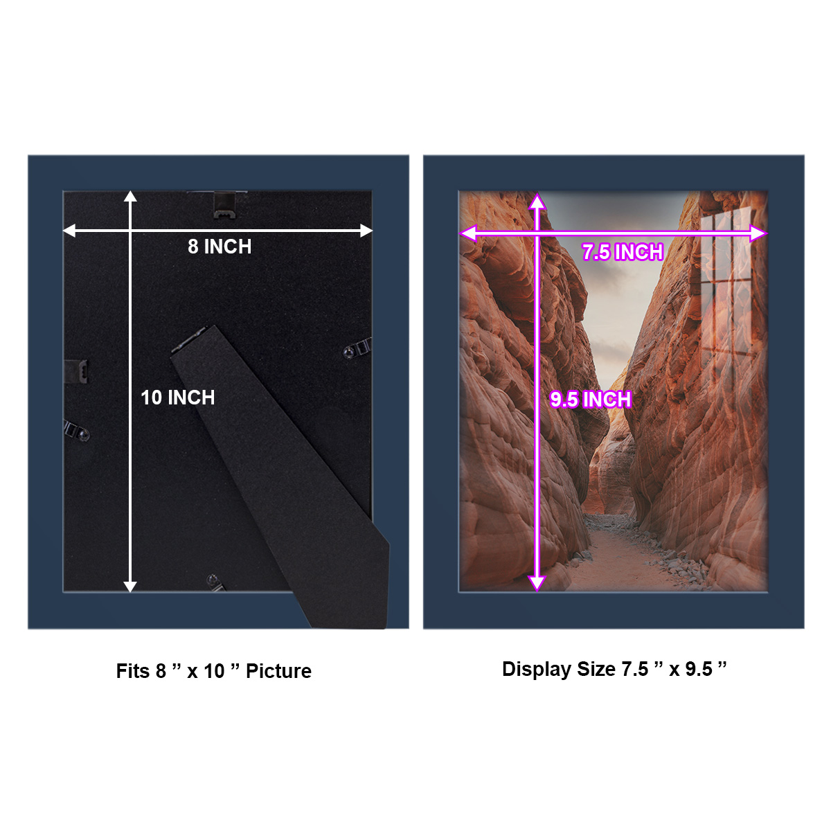 Modern 8 in. x 10 in. Dark Blue Picture Frame (Set of 4)