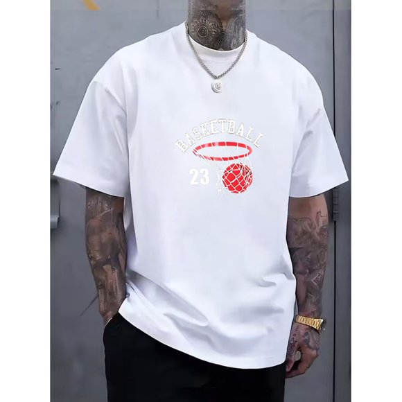 Ensemble de T-Shirts de Basketball à Manches Courtes pour Hommes, T-shirt à Manches Courtes Confortable et Polyvalent