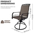 thumbnail image 4 of Decksplore Patio Swivel Chairs Set of 4, Outdoor Dining Chairs High Back All Weather Breathable Textilene Outdoor Swivel Chairs with Metal Rocking Frame for Lawn Garden Backyard Deck, Brown, 4 of 7