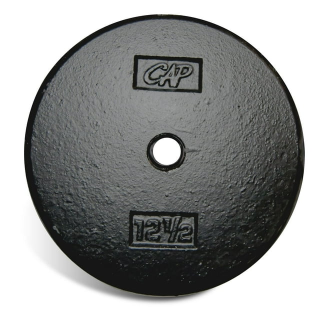 CAP Barbell 1-Inch Cast Iron Weight Plate, Black, Single, 12.5 lb