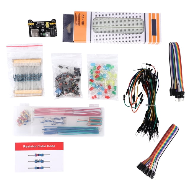 Kit electrónico actualizado DIY con módulo de fuente de alimentación Placa de pruebas sin soldadura para Raspberry Pi