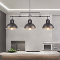 thumbnail image 2 of Rennnsan 3-Light Farmhouse Retro Metal Linear Dome Pendant Light/Kitchen Island Lights Antique Black, 2 of 5