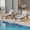 Brown, variant on TROPOW Outdoor Lounge Chair Set with Side Table, 2 Chairs and 1 Table, Lounge Chairs with Wheels, Poolside Loungers, Patio Chaise Lounge Chairs, Sunbathing Chair