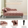 thumbnail image 6 of Holaki 60.6" Velvet Chaise Lounge Buttons Tufted Nailhead Trimmed Solid Wood Legs with 1 Pillow,Rose, 6 of 8