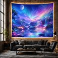 thumbnail image 6 of Moonlit Waterfall Under Colorful Aurora Sky, Dreamy Fantasy Style for Space Lovers, Galaxy Wall Art, Housewarming Gift, Tapestry Wall Hanging for Bedroom and Dorm, 6 of 7