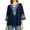 1-Blue, variant on Mexican Floral Embroidered Tops for Women Plus Size Summer 3/4 Sleeve V-Neck Ethnic Style Blouses Loose Fit Comfortable Boho Vintage Floral Casual T-Shirts 1-Blue XXXXL