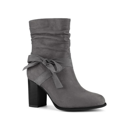 

Allegra K Women s Slouchy Block Heel Ankle Boots