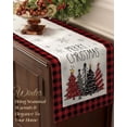 thumbnail image 5 of Xmas Tree Christmas Table Runner - 13x72 Buffalo Plaid Christmas Tree Table Runner with Snowflake Merry Xmas Decor, Vintage Farmhouse Rustic Winter Decoration for Home Kitchen Dinner Party, 5 of 5