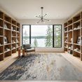 thumbnail image 2 of ODIKA 9'x12' Yellow Gray Granite Abstract Design Washable Area Rug Inspired Modern Pattern Non-Slip, Chair-Friendly for Dining Room, Basement, Large Office, 2 of 7