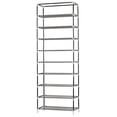 thumbnail image 2 of Fabric Shoe Rack, 10-Tier Shoe Tower Organizer - 27 Pair Capacity, Space Saving, Dustproof Cover, Black, 2 of 4