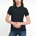 thumbnail image 2 of Ytndtr Womens Shirts Short Sleeve Button Lapel Collared Summer Tops Business Casual Basic Tees, 2 of 6