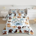thumbnail image 2 of Homewish Children Kids Cartoon Dogs 2pcs Bedding Comforter Set,Flower Animal Twin Comforter Sets,Kawaii Pet Breathable Bedding Set,Lightweight Room Decor,Reversible, 2 of 8