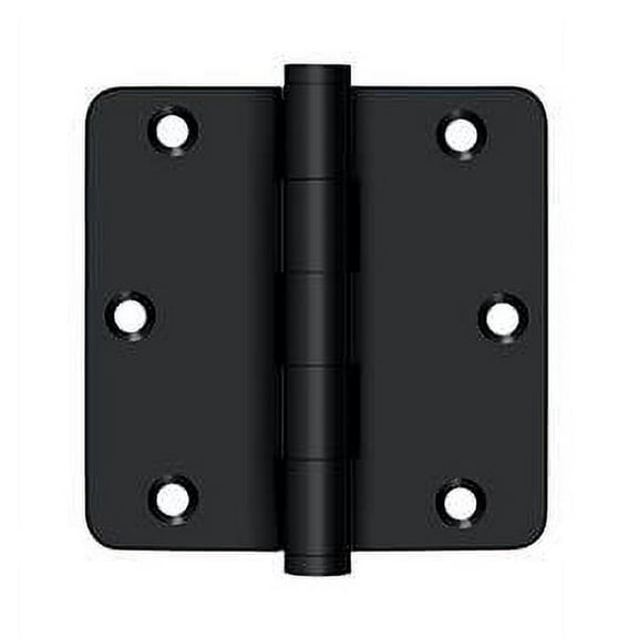 3.5" x 1/4R Solid Brass Hinge 2/pk - Matte Black