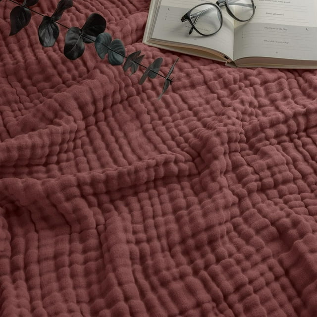 EGNMCR Couverture Jetée, Couverture Jetée pour Canapé Couverture en Mousseline Couverture en Mousseline Adulte Été Douce Couverture en Mousseline la Couverture