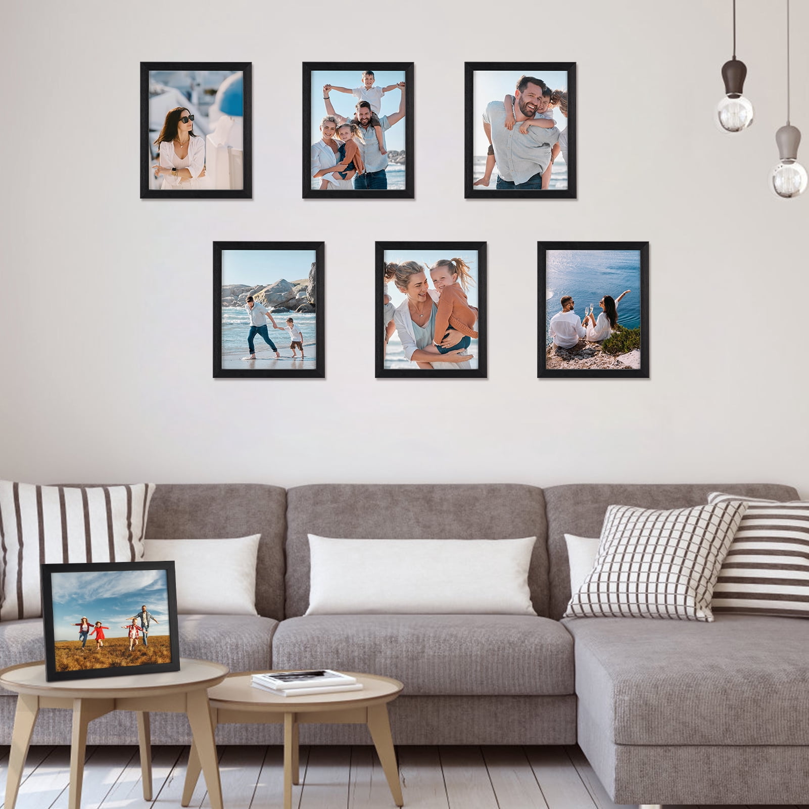 Giftgarden 8x10 Picture Frame Set of 7, Black Photo Frames 8 by 10 for Wall and Tabletop Display