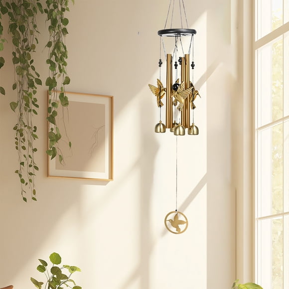 PALIFEUR Household Essentials Metal Wind Chime Golden Flying Birds Butterflies Owl Vintage Wind Chime Hanging Ornaments Metal Home Decorations Bedroom Hangings Household Items