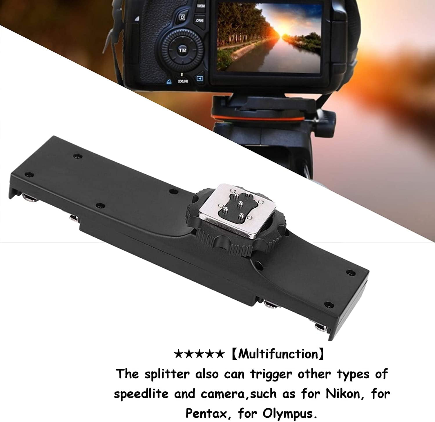 Dual Hot Shoe Splitter Convenient Ultralight for Canon'S I-TTL for Nikon Up to 3 Kg SLR Camera Hot Shoe Splitter 