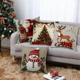 thumbnail image 7 of Christmas Linen Pillow Cover 18x18 Inch, Festive Printed Cushion Case for Sofa and Bed, Holiday Home Decor，B, 7 of 7