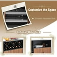 thumbnail image 6 of LOKO Buffet Cabinet with Storage, Modern Kitchen Storage Cabinet with Removable Wine Rack & 3-Row Wine Glass Holder, Rustic Credenza Wine Bar Cabinet with Adjustable Shelf, 45.5 x 15.5 x 32 Inches, 6 of 8