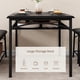thumbnail image 4 of 4-person dining mesa set: kitchen mesa con forrado bench, square stools, y almacenamiento para small apartment (negra), 4 of 9