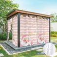 thumbnail image 2 of Outdoor Curtains for Patio Waterproof, Pink Santa Claus Christmas Grommet Gazebo Curtains Drapes for Porch, Pergola,Backyard,Outside, Privacy Panel 54 x 84 Inch, Merry Xmas Snowflake White Striped, 2 of 9