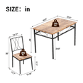 thumbnail image 4 of CazToi 5-Piece Dining Table Set for 4 Wood Rectangular Kitchen Table with 4 Metal Chairs Space-Saving Design, 4 of 7