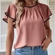 thumbnail image 2 of Gibobby Camisetas Mujer Baratas Manga Corta Camiseta suelta informal con cuello en V para mujer, blusa manga corta con estampado(RD2,XL), 2 of 5