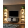 thumbnail image 6 of GOEBLESON 5-Tier Corner Floor Lamp with Shelves, Dimmable LED Bookshelf Light for Living Room, Remote & Foot Control, 3CCT Timer, Black, 6 of 7