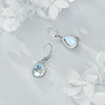 thumbnail image 2 of Bee/Flower/Butterfly Moonstone Earrings, 925 Sterling Silver Teardrop Drop, Hypoallergenic Female Stud Earrings, 2 of 6