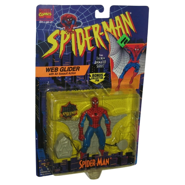 Marvel Spider-Man Animated Series (1995) Web Glider Toy Biz Figure - Marvel Spider-Man Animated Series (1995) Web Glider Toy Biz Figure -