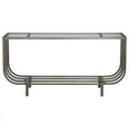 thumbnail image 3 of Allora Contemporary Glass Top Accent Console Table in Bright Silver, 3 of 6