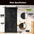 thumbnail image 3 of Homacer 5-in-1 Design 44'' W x 80'' H x 1-3/8'' D Solid Wood Barn Door, Finished and Unassembled, with Pre-drilled Holes for Easy Assemble and Pre-routed Groove, Interior Only (Black), 3 of 8
