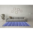thumbnail image 3 of Ahgly Company Machine Washable Indoor Round Abstract Blue Modern Area Rugs, 6' Round, 3 of 4