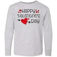 thumbnail image 3 of Inktastic Happy Valentines Day Red Hearts and Arrow Long Sleeve Youth T-Shirt, 3 of 5