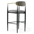 thumbnail image 4 of Modrest Buchtel - Mid-Century Modern Medium Grey + Gold Arm + Black Bar Chair, 4 of 7