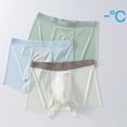 thumbnail image 2 of Men Boxer Underwear Mid-rise Elastic Waist U-Convex Breathable Smooth Shorts Briefs Ice Silk Thin Panties, 2 of 8
