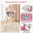 thumbnail image 4 of Silla alta convertible de madera 3 en 1 Baby Joy rosa para bebé, 4 of 9