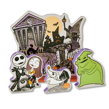 Disney's The Nightmare Before Christmas 3D Wood Village Tabletop Décor With Moveable Character Blocks, by Open Road
