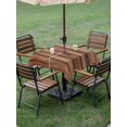 thumbnail image 5 of Square Outdoor Tablecloth with Umbrella Hole Western Barn Door Outside Table Cloth Waterproof Patio Table Cover Country Farmhouses Wooden Grain Brown Zipper Tablecloths for Picnic Camping 54x54 Inch, 5 of 8